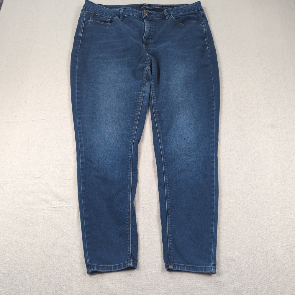 Curve Appeal Jeans Womens 18W Blue Stretch Essential Skinny High Rise